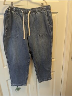 GAP Women's Light Blue Drawstring Relaxed Jeans